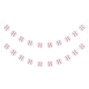 pack of 2 baseball banner paper garland sports theme party decorations for baby shower boy’s birthday photo prop room decors