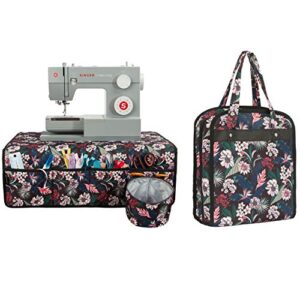 pacmaxi sewing machine accessories storage and pad set, water-resistant floral sewing accessories organizer