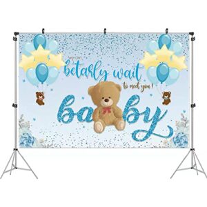 We Can Bearly Wait Baby Shower Decorations, Sky Blue Teddy Bear Backdrop, Bearly to Meet You Banner Backdrop for Boys Girls Party Decorations Baby Shower Photography Background Wall Hanging