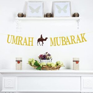 Umrah Mubarak Banner, Happy Eid Decorations Banner, Eid Festival Muslim Islam Party Decoration Supplies, 2023 Hajj Mubarak Umrah Mubarak Islamic Party Decoration Supplies