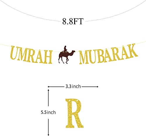 Umrah Mubarak Banner, Happy Eid Decorations Banner, Eid Festival Muslim Islam Party Decoration Supplies, 2023 Hajj Mubarak Umrah Mubarak Islamic Party Decoration Supplies