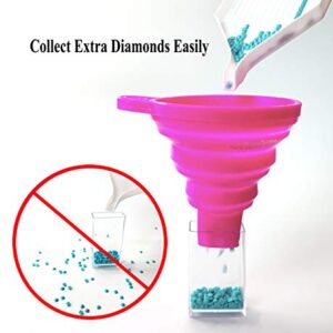 Diamond Painting Funnel Collapsible Silica Gel Diamond Painting Accessories Containers Organizer Storage Tools for Adults 2 Pack