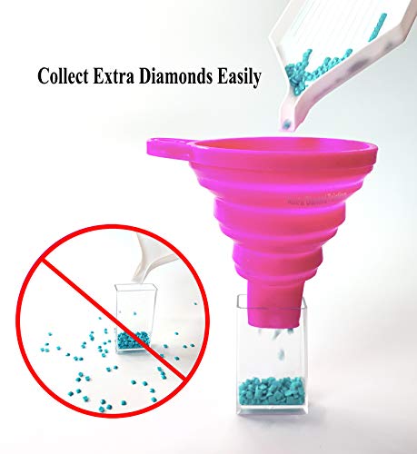 Diamond Painting Funnel Collapsible Silica Gel Diamond Painting Accessories Containers Organizer Storage Tools for Adults 2 Pack