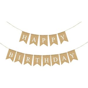 crazycharlie burlap happy birthday banner swallowtail flags for birthday party decorations swallowtail flags