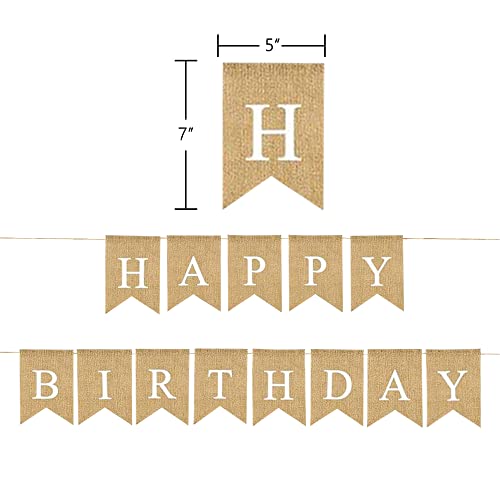 Crazycharlie Burlap Happy Birthday Banner Swallowtail Flags For 