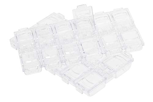 Mini Skater 12 Grids Plastic Clear Jewelry Box Small Transparent Ornaments Case Container Storage Organizer for Necklace Earrings Ring Bead with Lid,5.1×2.55 inch/13×6.5cm,2Pcs