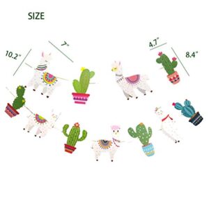 Cute Alpaca/ Llama Boho Fiesta Llama Party Birthday Banner ,Succulent Plants Indoor Cactus Llama Decor for Kids ,Boys,Girls ,Birthday ,Baby Shower ,Mexican Fiesta ,Cinco De Mayo Party,Taco Twosday Party Decorations