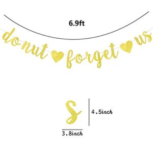 Gold Glitter Donut Forget Us Banner - We Will Miss You - 2023 Graduation/Going Away/Farewell/Relocation/Retirement Party Decorations Supplies