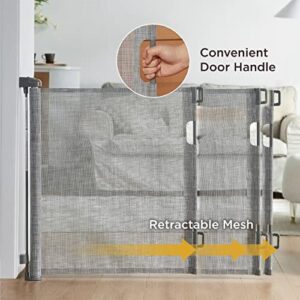 Lesure Retractable Baby Gate for Stairs - Extra Wide Dog Gate 34" Tall, Extends to 71" Wide, Pet Safety Gates for Doorways, Hallways, Indoor, Outdoor