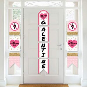 big dot of happiness be my galentine – hanging vertical paper door banners – galentine’s & valentine’s day party wall decoration kit – indoor door decor