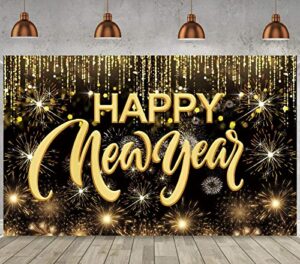 happy new year hanging extra large fabric sign poster background banner with firework pattern for new year party decorations