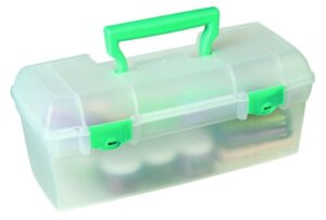 artbin essentials lift out tray with teal latches and handle, translucent