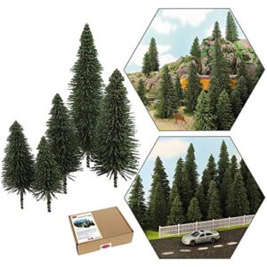 s0804 40pcs dark green pine model cedar trees 2.05-4.96 inch (52-126 mm) for model railroad scenery landscape layout ho oo scale new