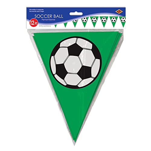 Soccer Ball Pennant Banner Party Accessory (1 count) (1/Pkg)