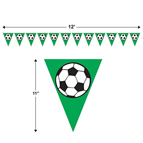 Soccer Ball Pennant Banner Party Accessory (1 count) (1/Pkg)