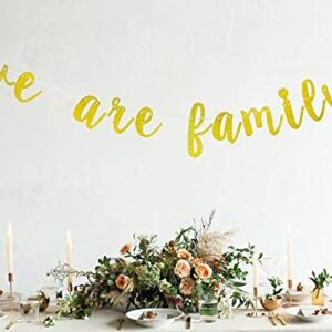 Gold Glitter We are Family Banner, Family Reunion Party Banner, Family Photo Prop, Banner for Family Party Home Decoration - We are Family