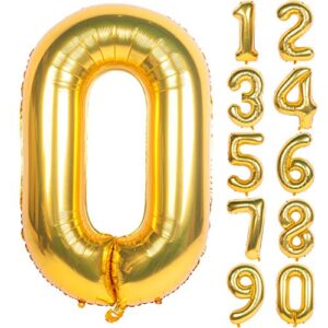 40 inch gold digit helium foil birthday party balloons (gold 0)