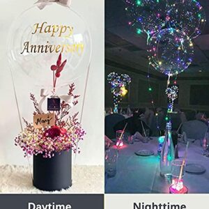 Led Balloons , 15pcs 24inch Clear balloon 10set Light Up Colorful Bobo Balloons Transparent Light Balloons, Weddings, Banquets, Outdoor and Indoor Parties, Anniversary, House Party, Birthday