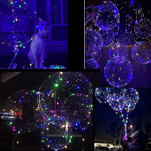 Led Balloons , 15pcs 24inch Clear balloon 10set Light Up Colorful Bobo Balloons Transparent Light Balloons, Weddings, Banquets, Outdoor and Indoor Parties, Anniversary, House Party, Birthday