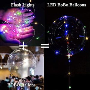 Led Balloons , 15pcs 24inch Clear balloon 10set Light Up Colorful Bobo Balloons Transparent Light Balloons, Weddings, Banquets, Outdoor and Indoor Parties, Anniversary, House Party, Birthday