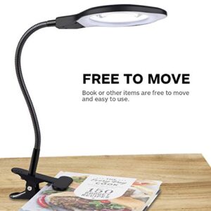 Dylviw Bright Light Desk Gooseneck Magnifier Lamp with Metal Large Clamp, Magnifying Glass with Adjustable Light for Daily Hobbies Repairing, Reading, Crafts