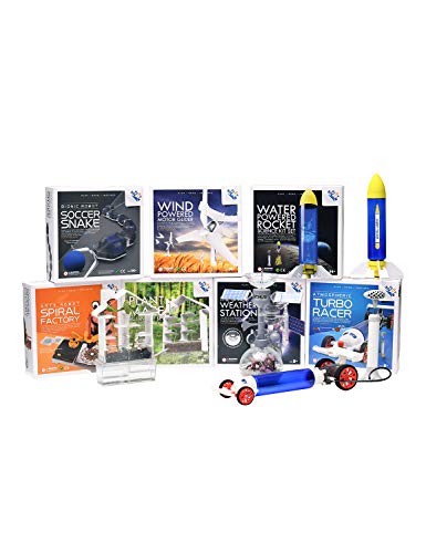 PLAYSTEM Outdoor Water Powered Rocket Physics Learning Set-with Rocket Tail, Body and Pump DIY Rocket Science Experiment Kit- Space STEM Outdoor Toys Gift for Kids,Teens, Boys & Girls