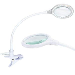 brightech lightview flex magnifying desk lamp, 1.75x light magnifier, adjustable magnifying glass with light for crafts, reading, close work