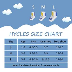 HYCLES Toddler Non-Skid Grips Socks 12 Pairs Baby Kids Sticky Slipper Cotton Crew Socks 1-3 Years Children/Boy/Girl