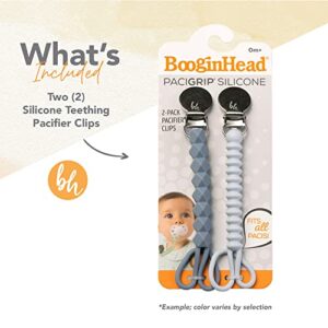 BooginHead Silicone Pacifier Clip Baby Pacifier Holder, 2-Pack, Rose & Cream