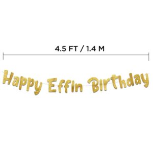 Funny Birthday Gold Glitter Banner – Happy Birthday Party Supplies, Ideas, and Gifts – 21st, 30th. 40th, 50th, 60th, 70th, 80th Adult Birthday Decorations