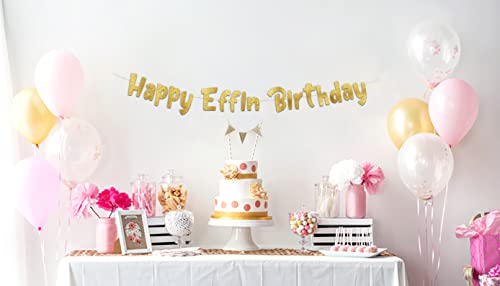 Funny Birthday Gold Glitter Banner – Happy Birthday Party Supplies, Ideas, and Gifts – 21st, 30th. 40th, 50th, 60th, 70th, 80th Adult Birthday Decorations