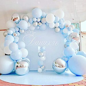 141 pcs blue silver balloon garland kit macaron metal balloon arch,wedding bridal shower birthday party baby shower decoration by patimate