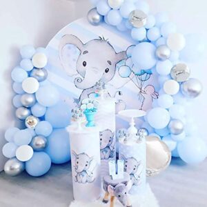 141 Pcs Blue Silver Balloon Garland Kit Macaron Metal Balloon Arch,Wedding Bridal Shower Birthday Party Baby Shower Decoration By Patimate