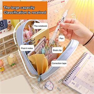 KDGENG Clear Large Pencil Case, Cute Aesthetic Pencil Case, Large Clear Pencil Case with Zipper, School Pencil Case, Pencil Case for Girls (Brown)