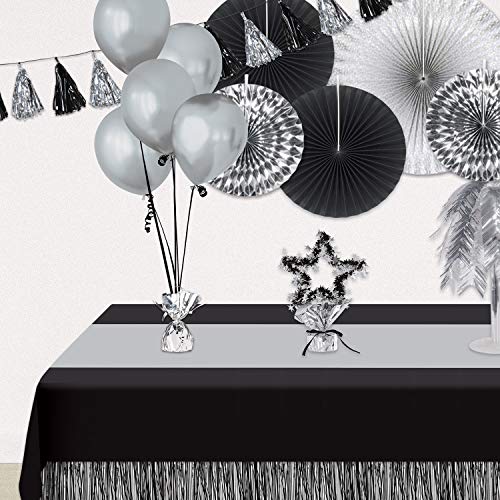 Beistle 12 Piece Metallic Silver Balloon Weights for Birthday Decoration Table Centerpiece Party Favors Weddings