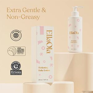 ELLAOLA Moisturizing Baby Lotion | Hydrating, Non-Toxic, and Plant-based Ingredients | Organic Baby Essentials I Fragrance Free and for Eczema Prone And Sensitive Skin | 7.8 fl. oz.