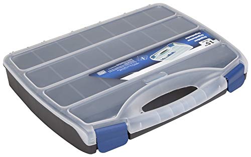 Edward Tools Plastic Organizer Box with Removable Dividers to Customize Sizes - Great for Beads, String and Other Small Parts - Heavy Duty Plastic Hardware Storage Box with Handle - 23 Compartments