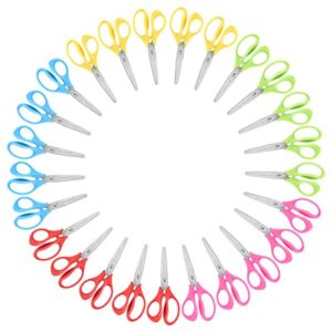 kuoniiy 5″ school pack of kids scissors with soft comfort-grip handles ,assorted colors ,30 packs