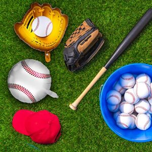 8 Pieces Baseball Balloons, Baseball Party Decorations 18 Inch Foil Mylar Baseball Glove Balloons Baseball Themed Birthday Party Supplies Decorations for Boys Girls Birthdays Party