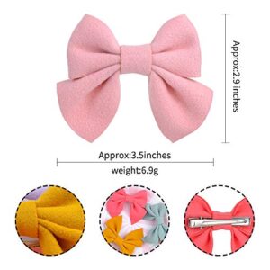 32PCS/16Colors 3.5 Inches Baby Girls Hair Bows Clips Alligator Clips Felt Woolen Hair Barrettes Hair Accessories for Toddlers Infants Kids and Little Girls