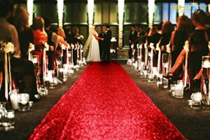 shinybeauty sequin aisle runner 2ft x 15ft red carpet runner ourdoor aisle runner for wedding ceremony red aisle runner glitter runner for wedding hallway runner rug 15 ft aisle runner rug