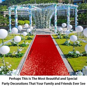 ShinyBeauty Sequin Aisle Runner 2Ft x 15Ft Red Carpet Runner Ourdoor Aisle Runner for Wedding Ceremony Red Aisle Runner Glitter Runner for Wedding Hallway Runner Rug 15 FT Aisle Runner Rug