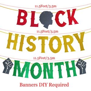 Glitter Black History Month Banner African American Emancipation Sign, Happy Juneteenth Day Party Decorations Celebration Black Freedom Festivals Decorations