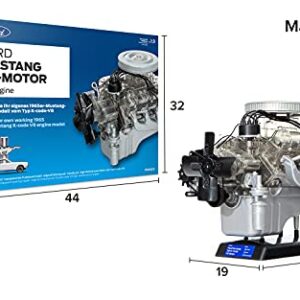 Ford 1965 Mustang V8 Engine Model Kit - Working Model Motor with Collector's Handbook