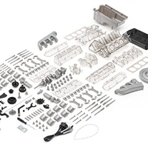 Ford 1965 Mustang V8 Engine Model Kit - Working Model Motor with Collector's Handbook