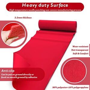 dofopo Red Carpet Runner for Party, 200GSM Thick Red Aisle Runner, 33Ft Non Slip Red Runway Rug for Wedding Ceremony Movie Theme Party Proposal Decorations