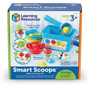 learning resources smart scoops math activity set, stacking and sorting toys, develops early math skills, 55 pieces, ages 3+