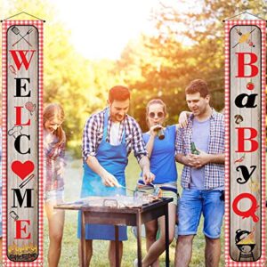 babyq baby shower decoration sign banner baby q banner bbq themed baby shower gender reveal birthday party decorations supplies for boy girl