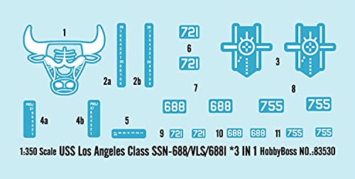 Hobby Boss USS Los Angeles Class SSN-688/VLS/688I 3-in-1 Boat Model Building Kit