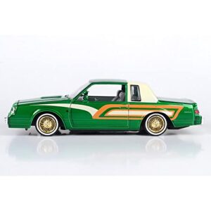 1987 Regal 3.8 SFI Turbo Green Metallic and Cream with Graphics Get Low Series 1/24 Diecast Model Car by Motormax 79023